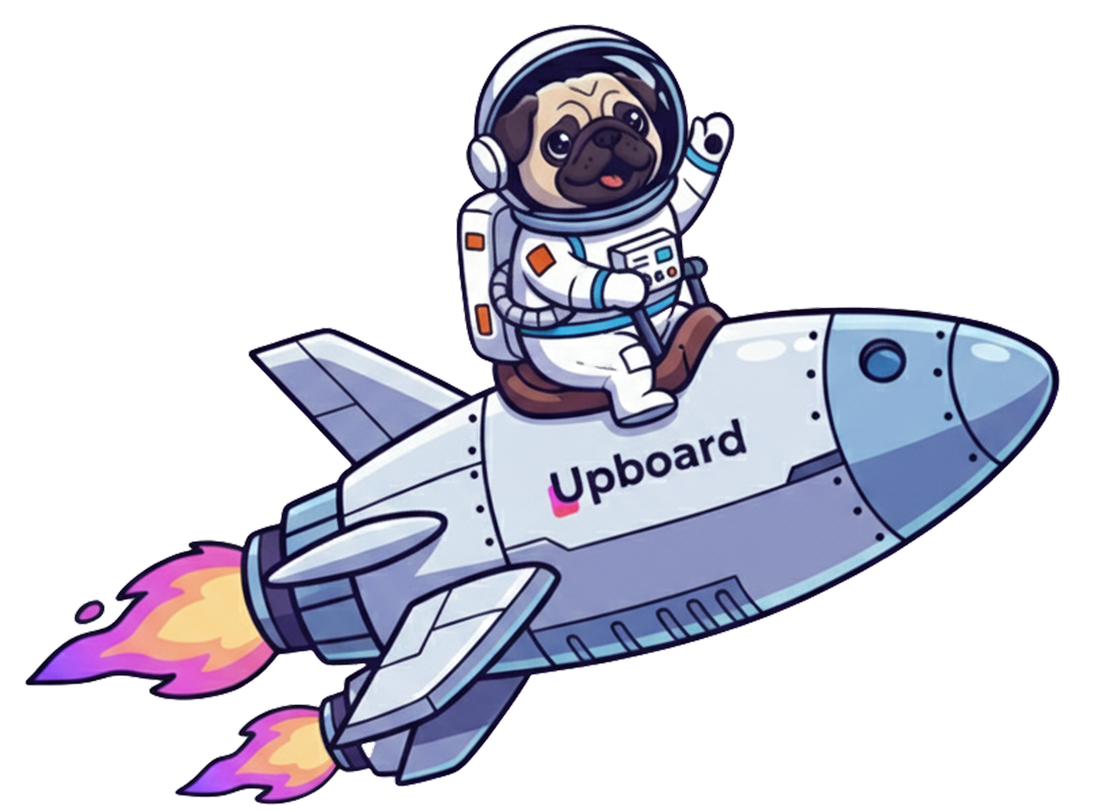 Pug with rocket